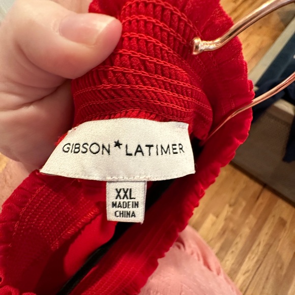 Gorgeous Red Dress w long, sheer sleeves; Gibson Latimer (Dillards) - Picture 3 of 3